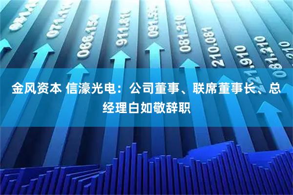 金风资本 信濠光电：公司董事、联席董事长、总经理白如敬辞职