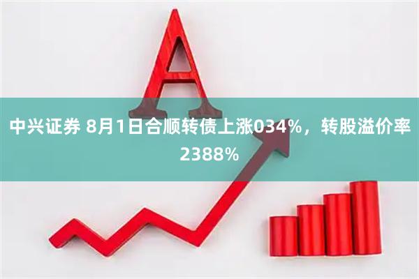 中兴证券 8月1日合顺转债上涨034%，转股溢价率2388%